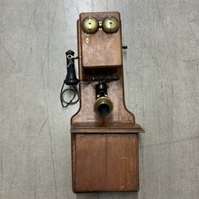 Antique Kellogg Oak Wall Telephone 1901 Patent Chicago Hand Crank Magneto