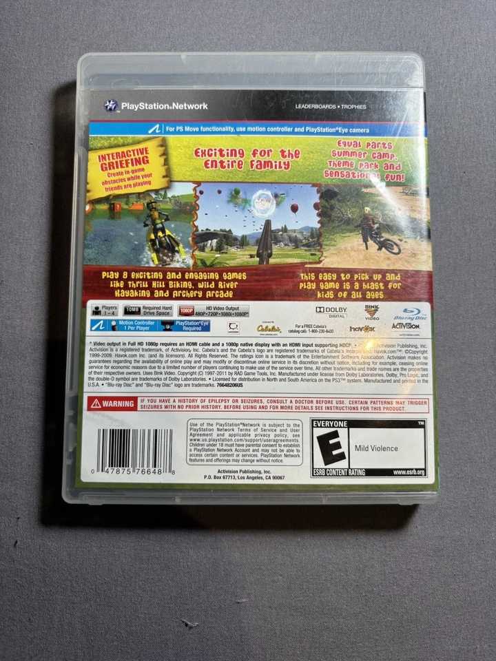 Cabela's Adventure Camp PS3 Sony PlayStation 3 - 2011 CIB w/Manual & Insert - Image 2 of 4