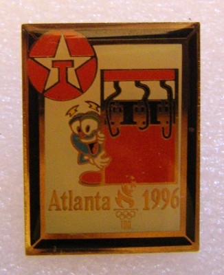 Anstecknadeln TEXACO ATLANTA 1996 IZZY GASPUMPE ÖL & GAS Vintage Pin