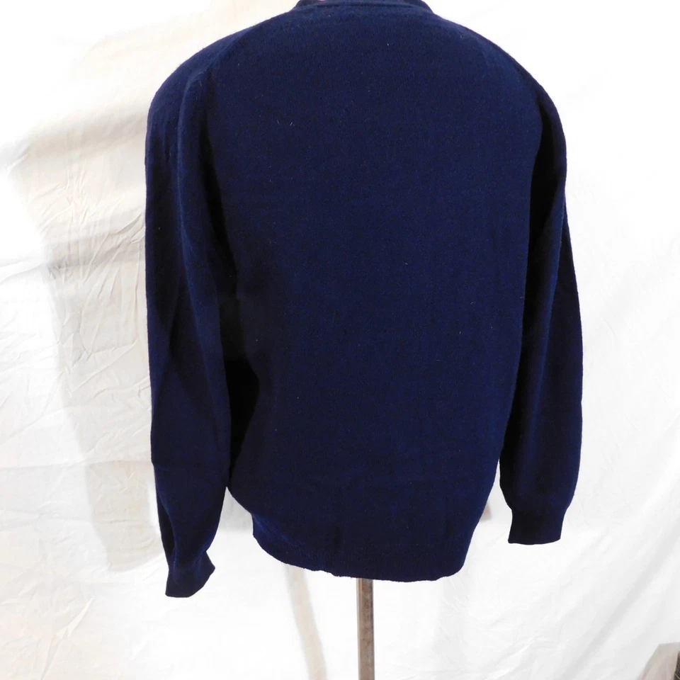Pringle of Scotland Hombres S Lana de Cordero Suéter Cárdigan Azul Marino Abuelo Foto 3 de 4