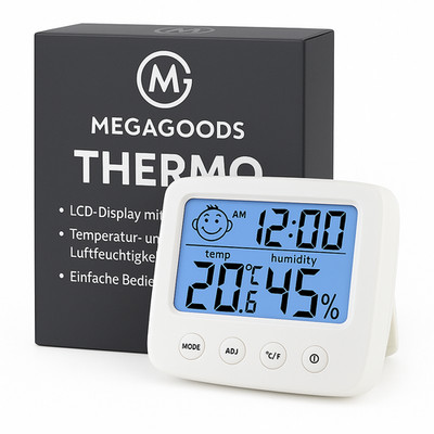 LCD Hygrometer Thermometer mit Backlight für Babyzimmer DE.