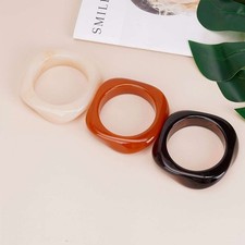 Vintage Punk Brown Coffee Thick Resin Acrylic Bangles Geometric Irregular Design