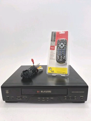 GE VG4230A 4-Head Hi-Fi Stereo VHS VCR w/ Remote Tested Working
