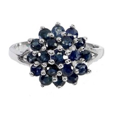 925 Sterling Silver Ring Round Cut Sapphire Sapphire Gemstone Jewelry