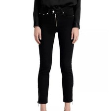 The Kooples Black Denim Skinny Jeans Mid Rise Size 36 US 25/26 NWT Grunge Goth