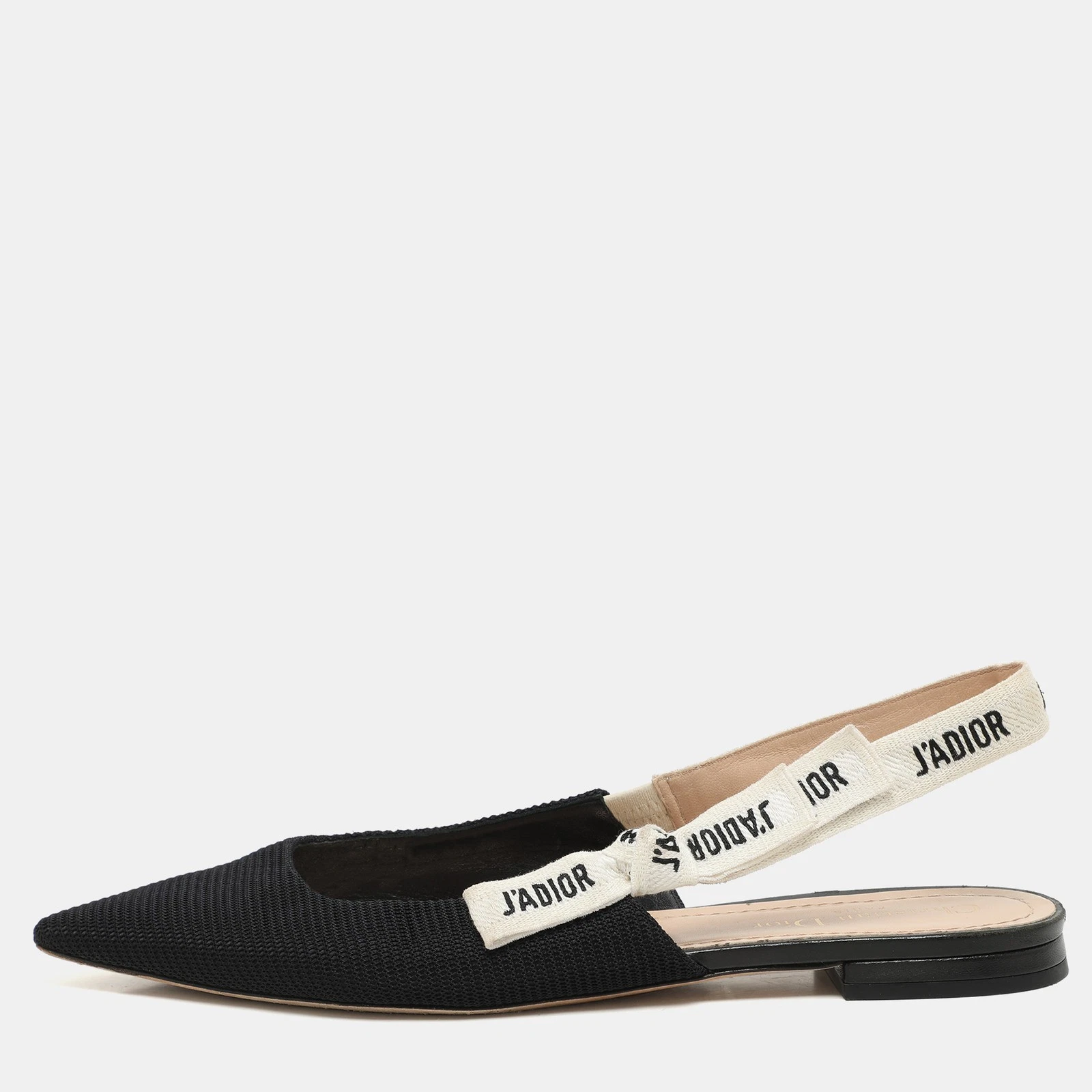 Sandales plates Dior en toile noire J'Adior à bride pointure 40