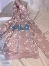 Fila Girl  s Hooded Hoodie Size Small 7/8 Pink Logo