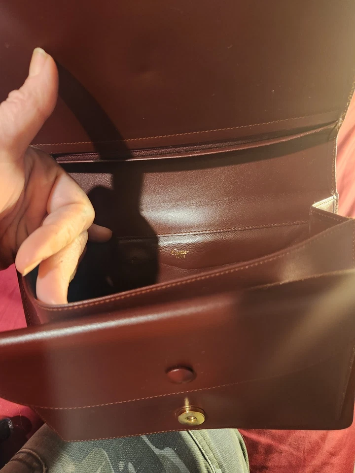 Bolso clutch CARTIER Must Line cuero burdeos Foto 4 de 4