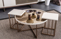 Moderne Wohnzimmer Couchtisch Garnitur Designer 2X Beistelltische 3Tlg