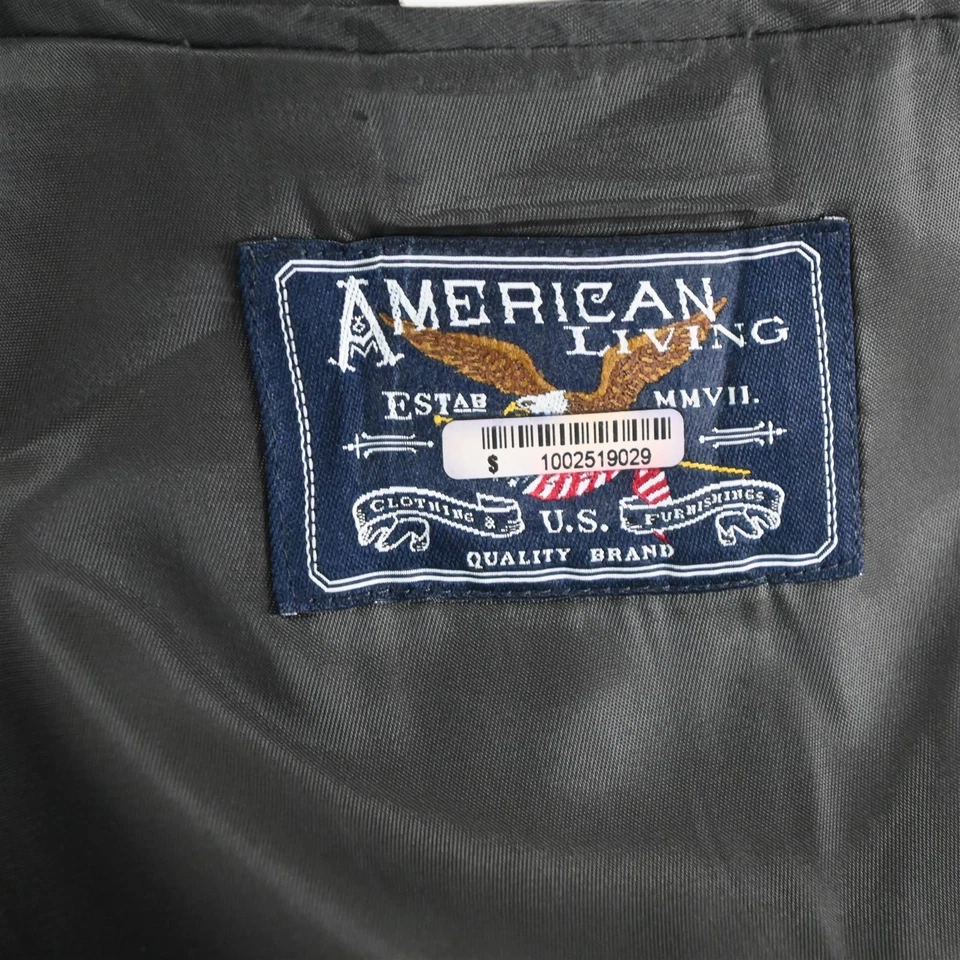 American Living 44R 34 x 30 серый в полоску 100% шерсти Мужская куртка брюки костюм - Изображение 4 из 4