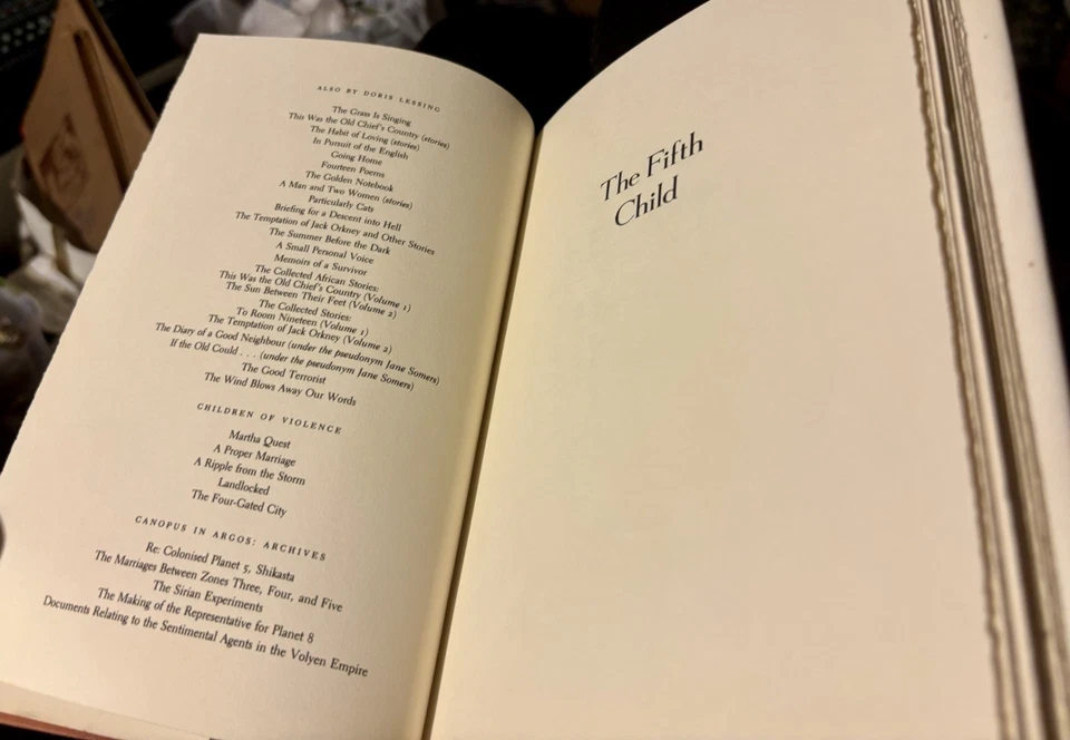 The Fifth Child by Doris Lessing (1988, Hardcover) Fiction 1st/1st VF+ - Image 3 of 4