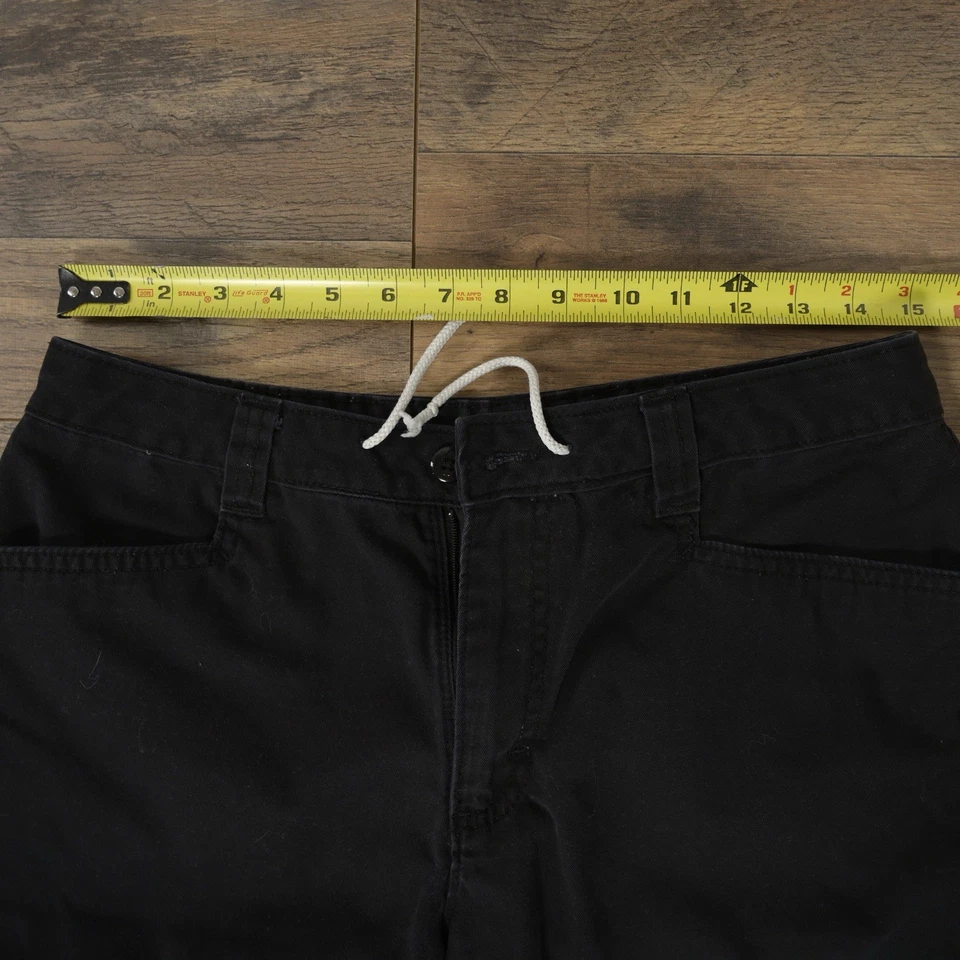 Shorts casuais femininos Dress Barn 10 preto algodão coxa média com detalhe de cordão  - Imagem 3 de 4