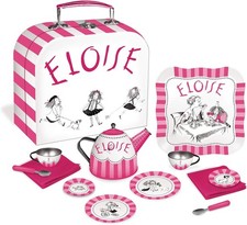 Eloise Collection  12-Piece Kids Tin Tea Set Toy with Illustrations  Sturdy Ca