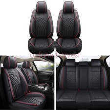 Leather Seat Covers Full Set Front Rear Cushion For 2016-2024 Honda Hr-v Black