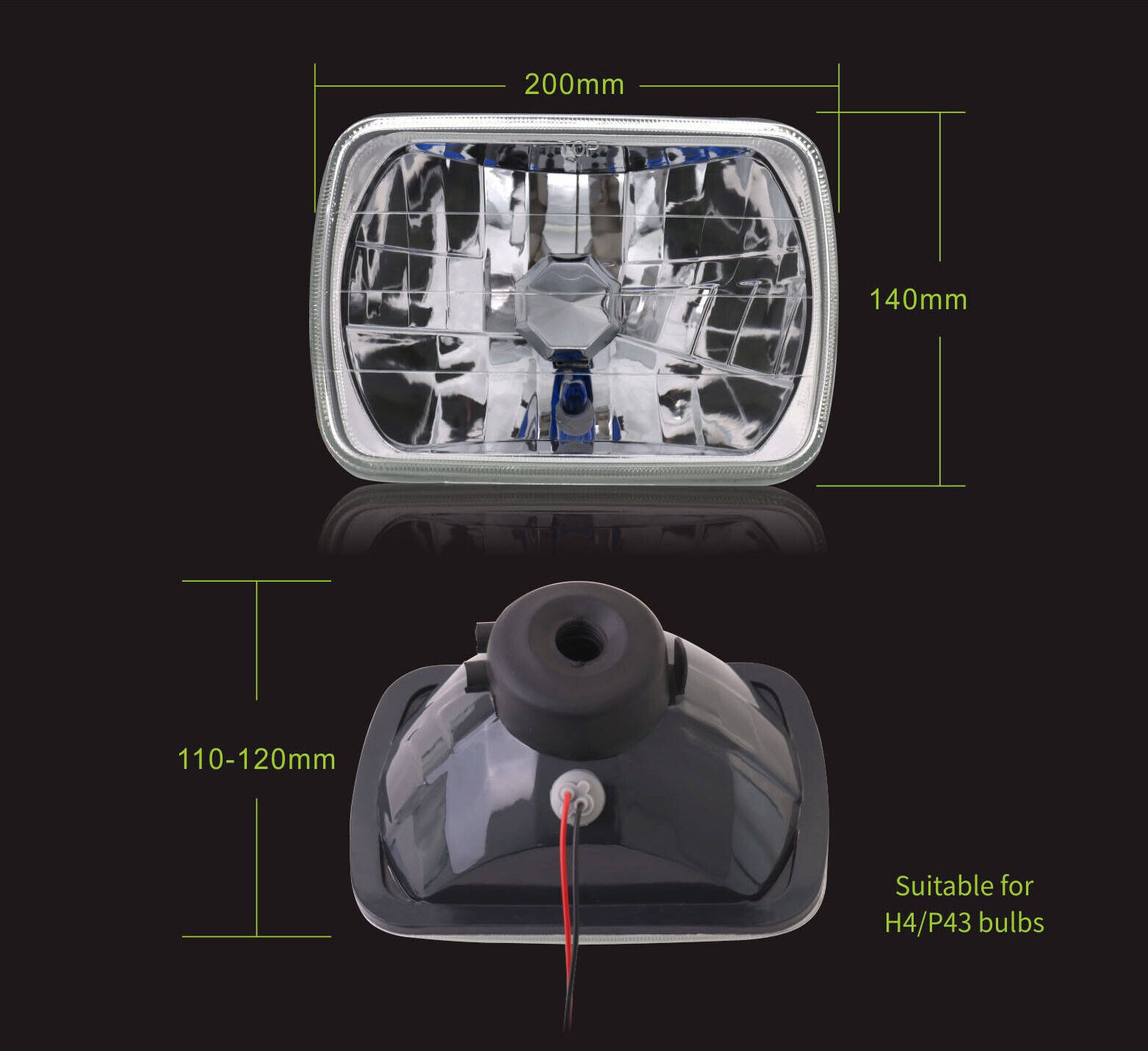 For 1982-2012 Ford E-150 E-250 E-350 Van 5x7 7x6" LED Headlights Hi-Lo thumbnail 4