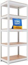 HOMEDANT House 5 Tier 24.1" W Laminated Metal Shelving Unit Adjustable Storag...