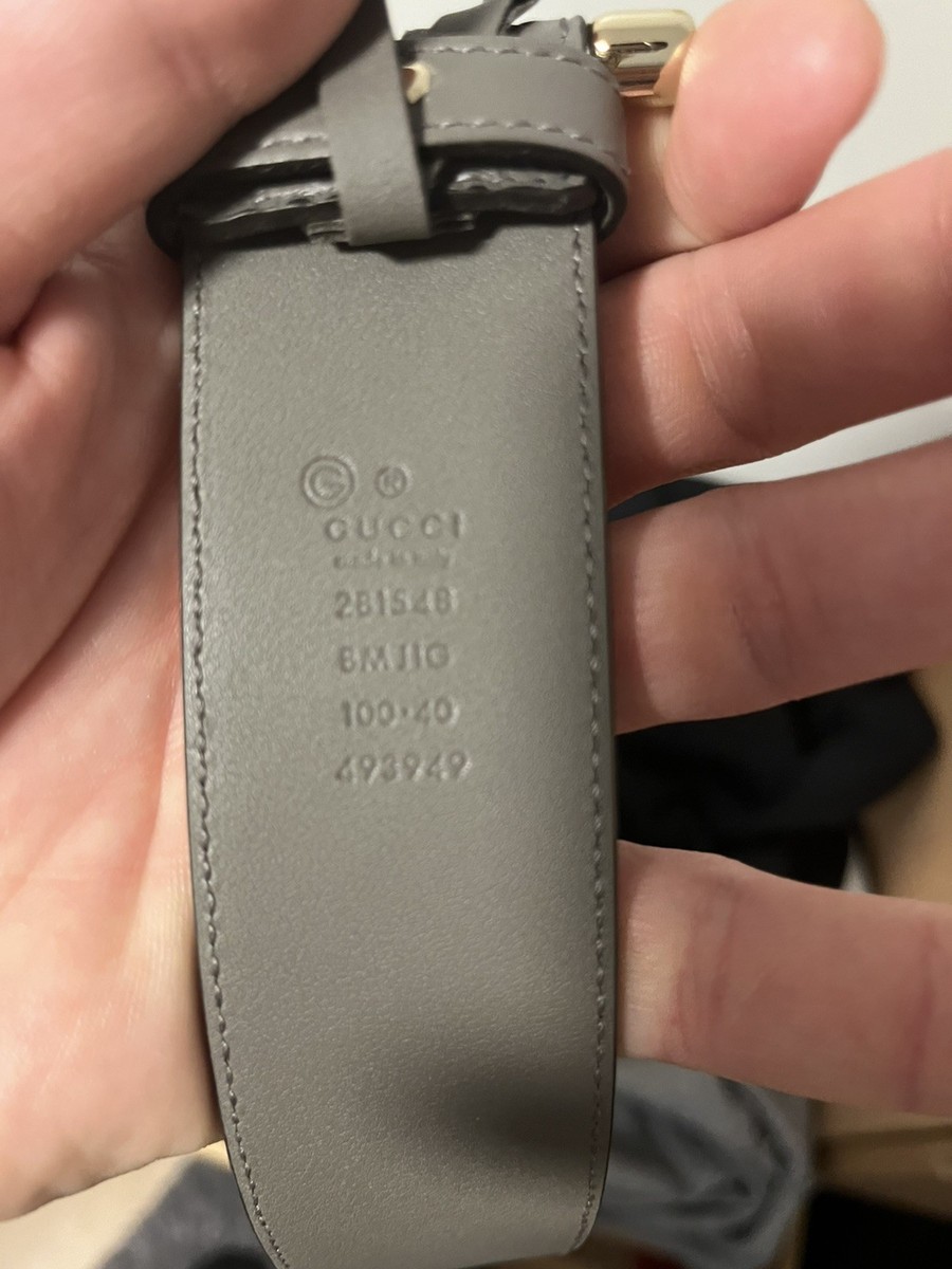 Gucci Microguccissima Embossed Gray Leather Belt 281548 100  display picture 1