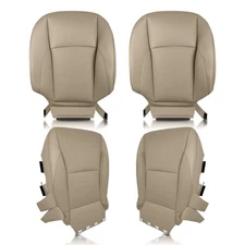 Front Driver & Passenger Leather Seat Cover Tan Beige For 2007-2012 Lexus ES350 