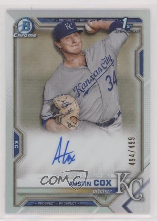 2021 Bowman Chrome Prospects Refractor 494/499 Austin Cox #CPA-AC Auto 06gy