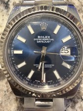 Rolex Date 1500 Silver Oyster Bracelet with Silver Bezel