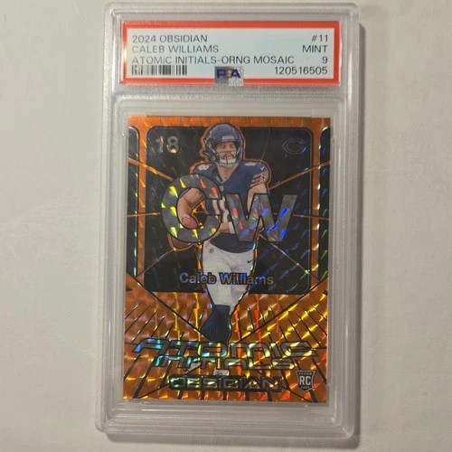 2024 PANINI OBSIDIAN ATOMIC INITIALS ORANGE MOSAIC #11 CALEB WILLIAMS PSA 9