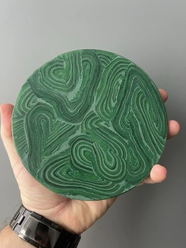 Green Swirl  Bakelite plastic malachite imitation(material unknown)