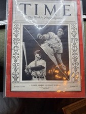 Vintage Lou Gehrig Carl Hubbell Time Magazine October 5, 1936 #14 Yankees Giants