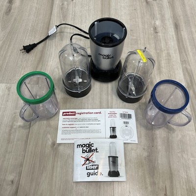 Magic Bullet 250W Essential Personal Blender MBR-0301 W/ 4 Cups, 2 Blades-Tested
