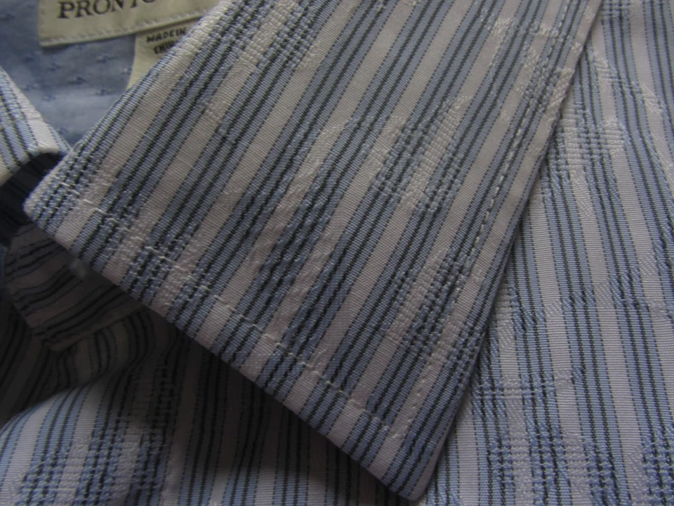 Camisa con botones Pronto Uomo para hombre - azul blanco a rayas - XXL Foto 4 de 4