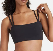 NEW JoyLab Women's Square Neck Strappy Back Black Athletic Sports Bra Size XL