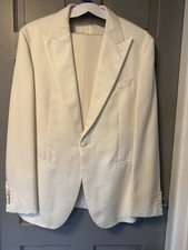 Hugo Boss White Tuxedo Jacket and Trousers Silk And Linen Blend