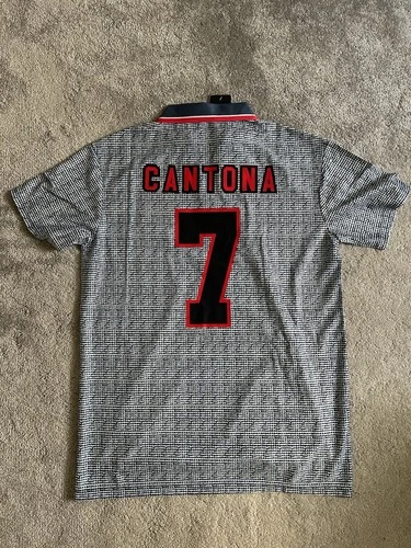 Umbro Manchester United 90s Grey Cantona 7 Away Football Shirt Large