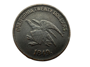 1849 California CINCINNATI MINING &TRACING Twenty Dollar Coin