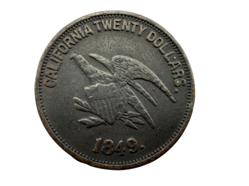 1849 California CINCINNATI MINING &TRACING Twenty Dollar Coin