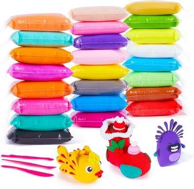 Air Dry Clay 12 Colors, Modeling Clay for Kids, DIY Molding Magic Clay with Tool