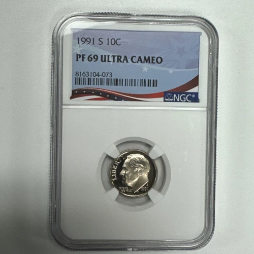 1991-S Proof Roosevelt Dime NGC PF69 Ultra Cameo.