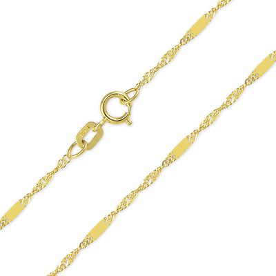 10K massives Gelbgold individueller Singapur Stab Halsband Halskette Kette 1,2 mm 11-15 Zoll