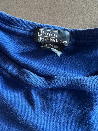 Polo Ralph Lauren Youth Large (14-16) Long Sleeve T Shirt Crewneck Blue - Picture 2 of 2
