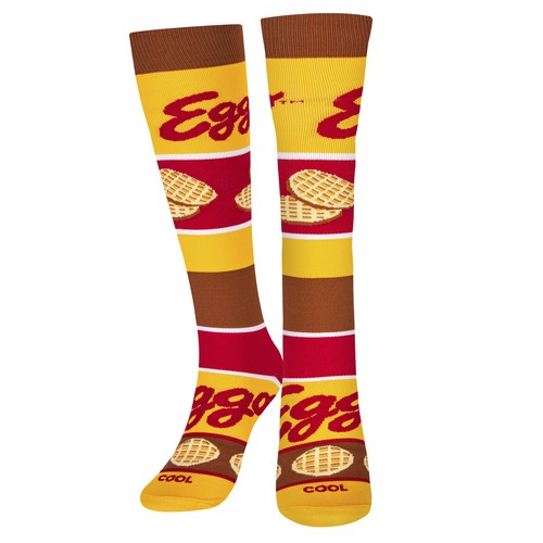 Cool Socks, Eggo Waffles, Fun Novelty Knee High Compression Socks