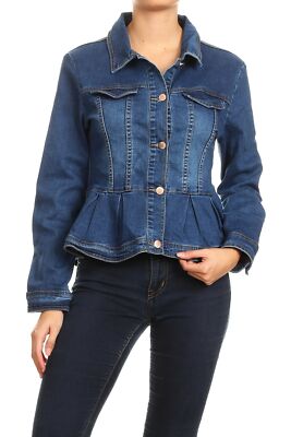 Women's Plus / Juniors Size Premium Denim Premium Bodice Long Sleeve Jacket