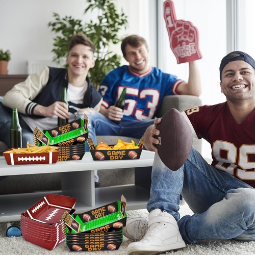 Football Party Supplies Kit For 36 Large Football Food Plates Disposable Bowlsn - Picture 7 of 7