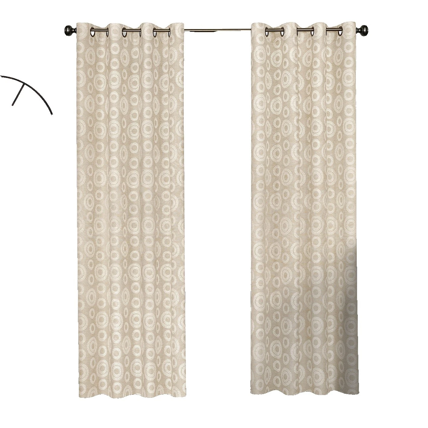 Cortinas de Ventana Marrón Círculos