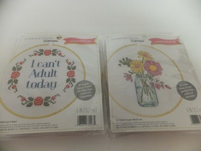 2 Dimensions Cross Stitch Kits-Flower Mason Jar and Can't ...