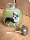 Vinage Glass Chinese Hand Painted Perfume Bottle with Boston Terrier