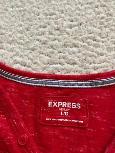 Camisa Express Hombre Mangas 3/4 Cuello Henley Roja Talla L - Imagen 4 de 6