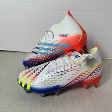 Adidas Predator Edge.1 SG White Yellow Blue Men's Soccer Cleats Sz 5.5 GW1021