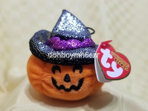 Ty Beanie Baby Halloweenie Beanies SCREAM Pumpkin Witch hat Halloween - Bild 1 von 1