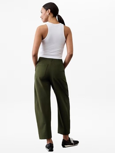 ATHLETA Skyline High rise Barrel Leg Utility Pant 10 P | Aspen Olive #650012 - Picture 3 of 6