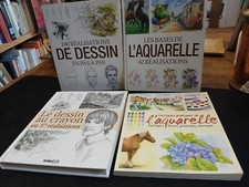 Set of 4 books The basics of watercolors Pencil drawing 100 achievements