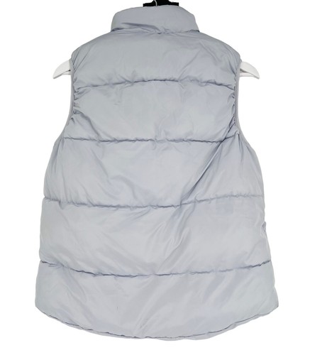 Little Bipsy Sherpa Lined Puffer Vest Big Kids Unisex Size M Ice Gray Zip NWT - Picture 5 of 7